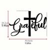 Grateful Cross Metal Wall Art Christian Home Decor Inspirational Message Religious Sculpture