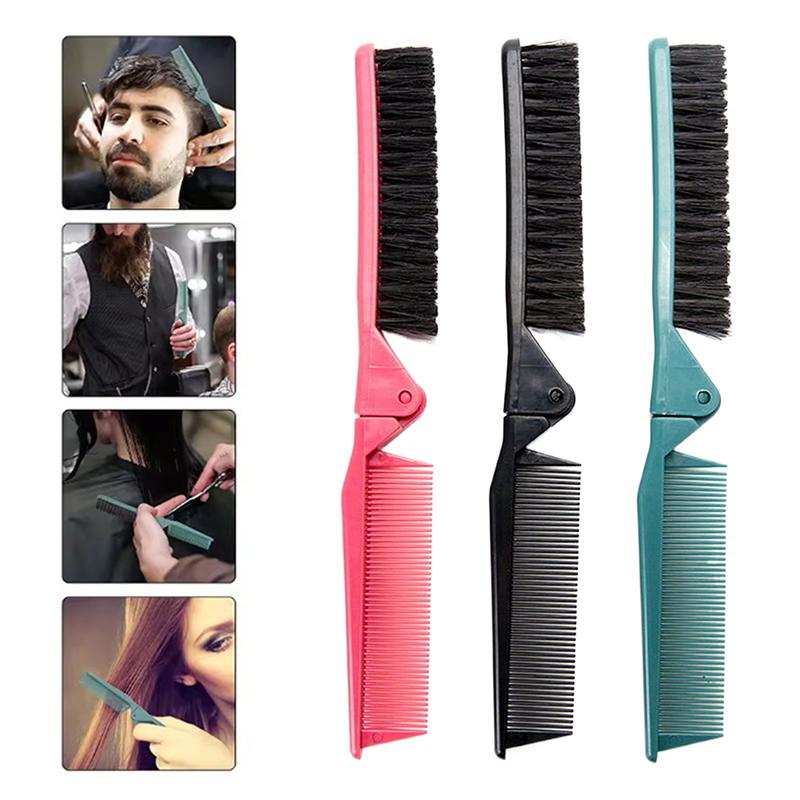 1Pcs Double Teeth Folding Comb Hair Brush Portable Hairstyle Travel Hairbrush Head Massager Salon Portable Styling Tool
