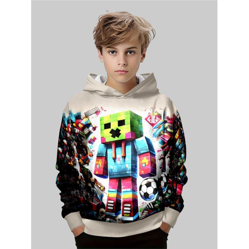 Autumn Football Car Pattern 3D Printed Top Fashionable Casual Long Sleeved Children's Boy Hoodies Javascript: