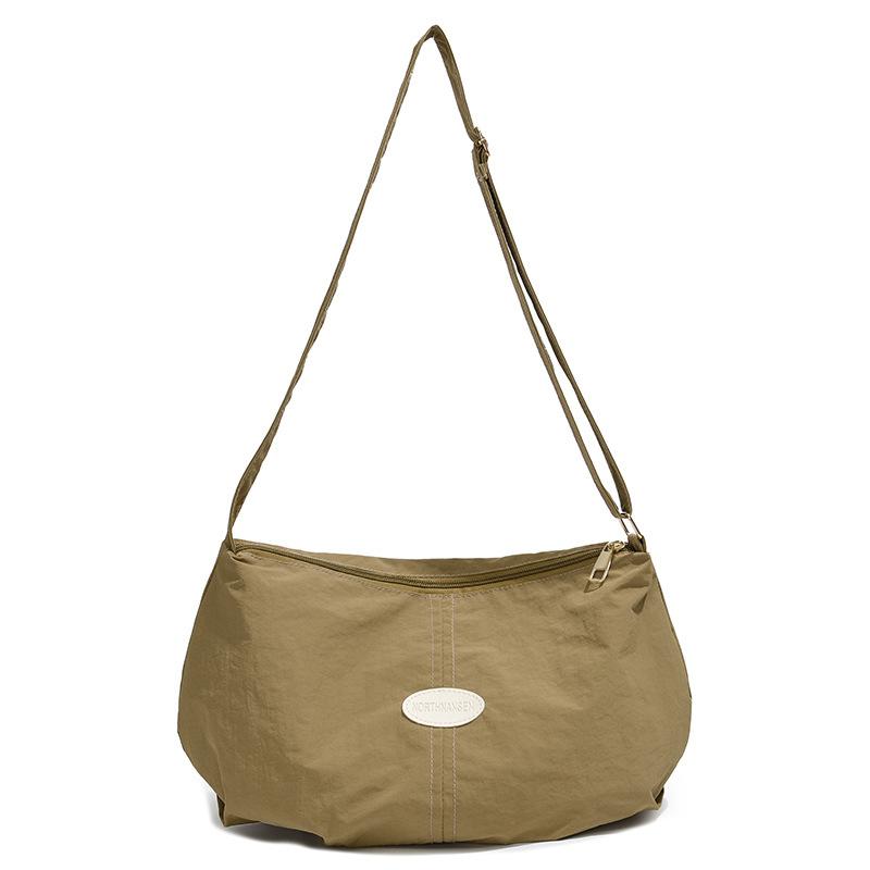 

All-match Solid Color Bag Dumpling Bag Trendy One-shoulder Crossbody Bag Casual Travel Style Backpack for Men and Women кофейный