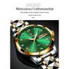 POEDAGAR Top-Marke Luxus Mode Grüne Zifferblatt Uhr Herren Wasserdicht Leuchtend Wochentag Datum Uhr Sportuhren Quarz Armbanduhr