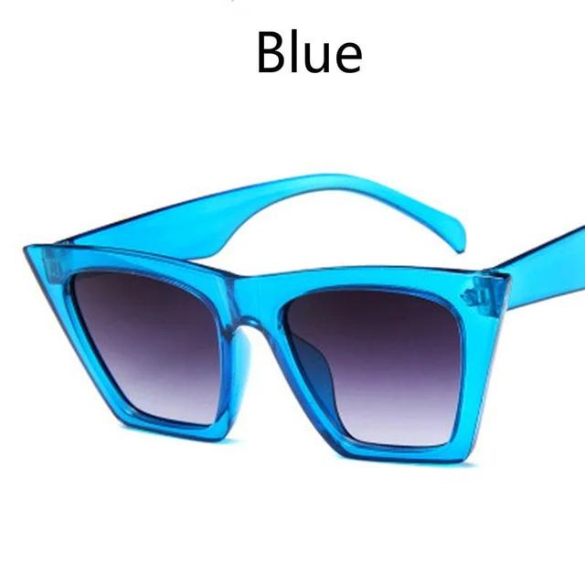 Damskie nowe okulary przeciwsłoneczne kocie oczy unisex Retro kwadratowa ramka ponadgabarytowe okulary okulary UV400 odcienie okulary podróżna ochrona oczu