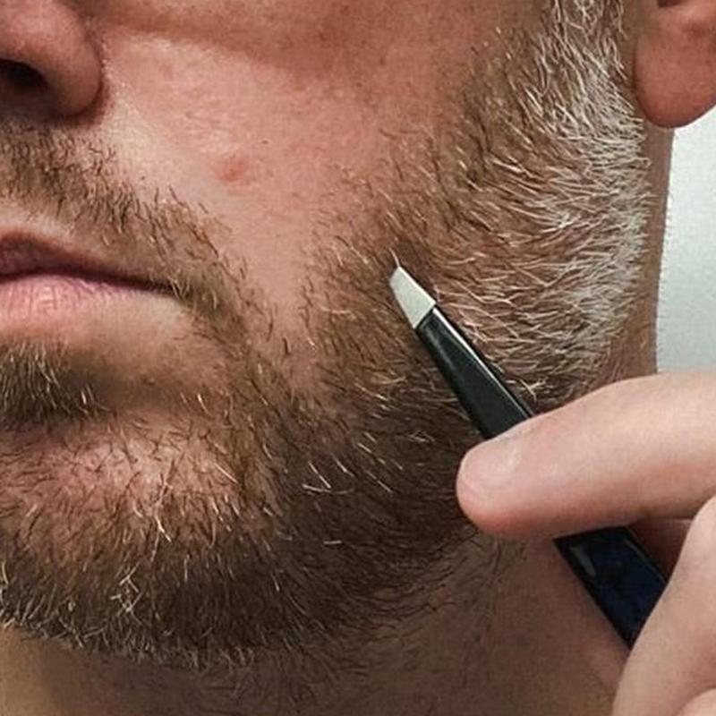 Edelstahl Schräge Pinzette 4er Set Zum Entfernen von Grauen Haaren Bart Augenbrauen Schönheitswerkzeuge