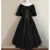 Women's Off‑Shoulder Half Sleeve Maxi Dress Loose Fit High Waist Vintage Renaissance Medieval Gown