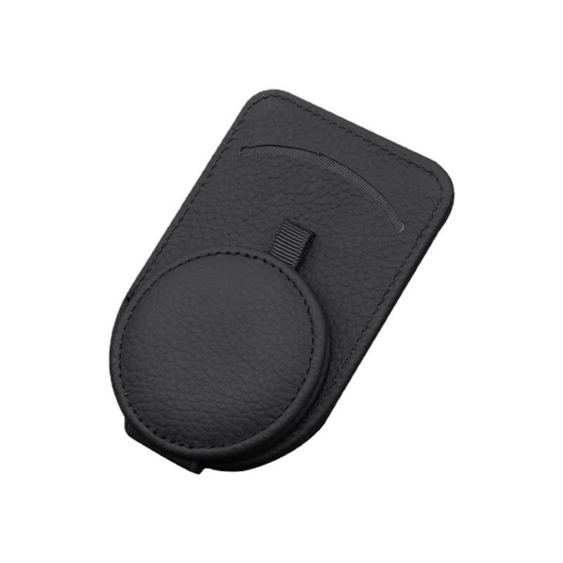 Multifunctional Leather Car Visor Clip: Sunglasses Holder & Card Storage