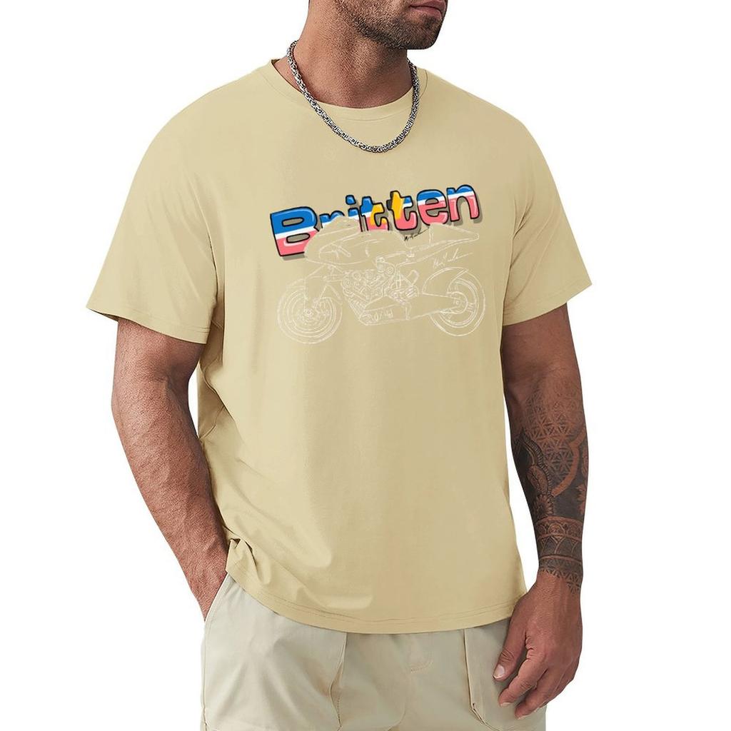 Britten Motorcycle T-Shirt Cute Clothes Essential T Shirt Men T Shirts