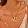GEMCHIC Women's Eight-Pointed Star Round Pendant Necklace Vintage Elegant European American Design Collarbone Chain