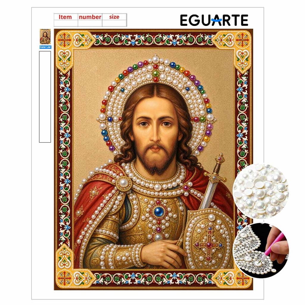 DIY 3D Pearl Diamond Painting Art Set Jesus Christ Religious Wall Art Home Decor Art Set Wall Art