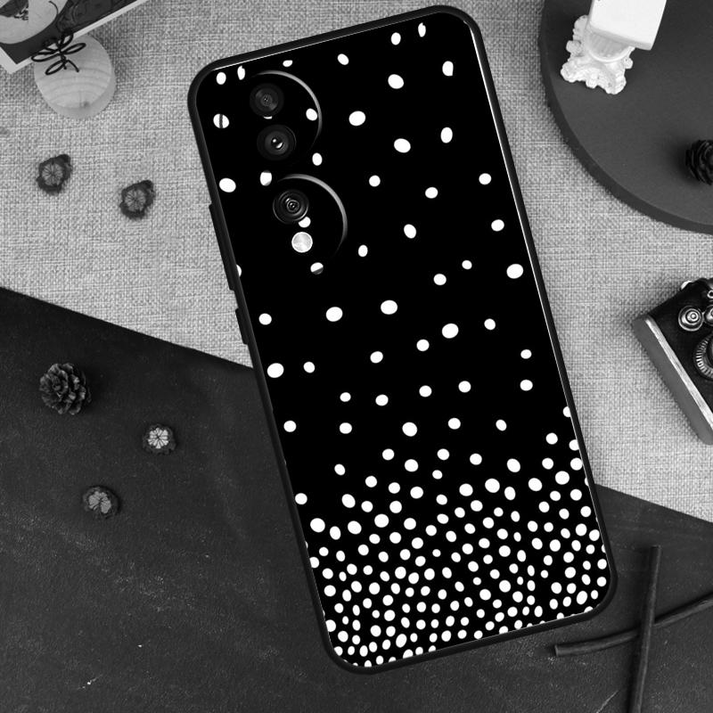 Black And White Polka Dot Case For Honor Magic 7 Pro 6 5 Cover For Honor 200 400 Lite 90 70 50 X9 X8a X8b X9a X9b X9c