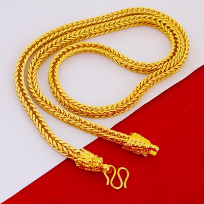 18K Gold-plated Faucet Foxtail Necklace Men's Imitation Gold 6N Neck Chain Personalized Gold Chain