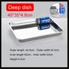 Rectangular Commercial and Household Square Plate Steamed Fish Dish Serving Plate Barbecue Plate Plates Set Stainless Steel Tray