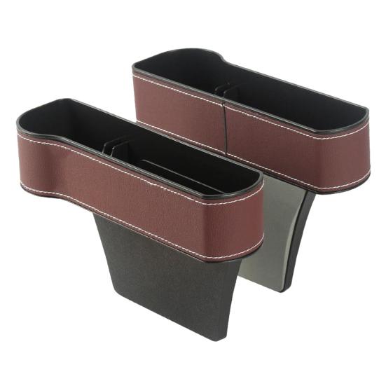 Car Seat Gap Filler Organizer Faux Leather Storage Box with Phone Slot Sunglasses Compartment RFID Protection Non-Slip Silicone Universal Car