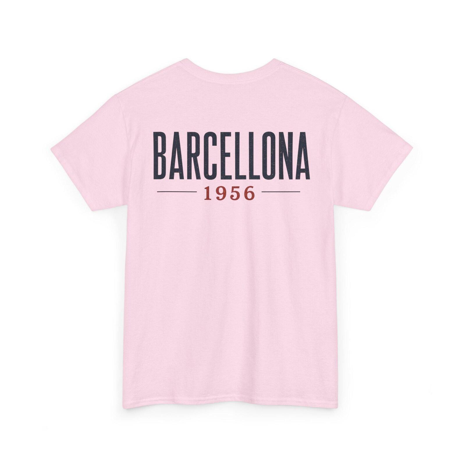 Barcelona 1956 Tee | Minimal Vintage Text Shirt 4XL