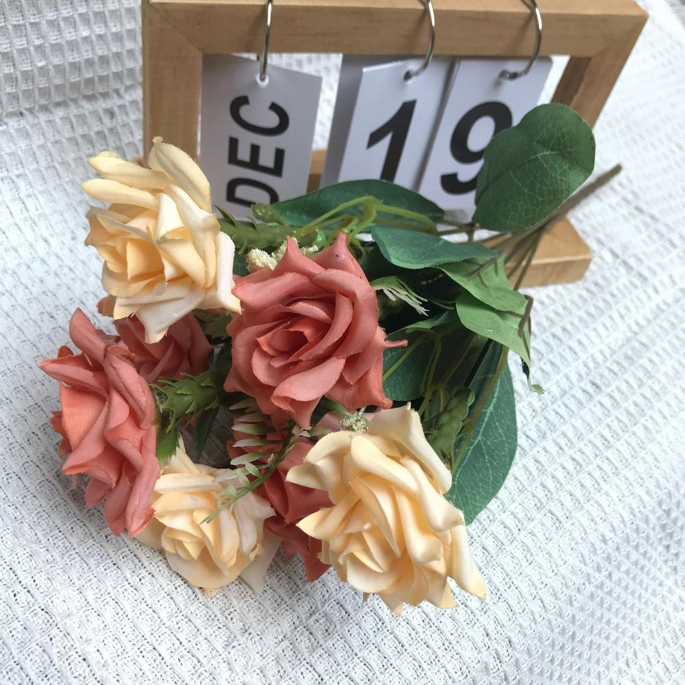 

DIY Fake Flowers 7 Flowers Home Room Decor Garlands Gift Accessories Garden Wedding Decoration помаранчевий