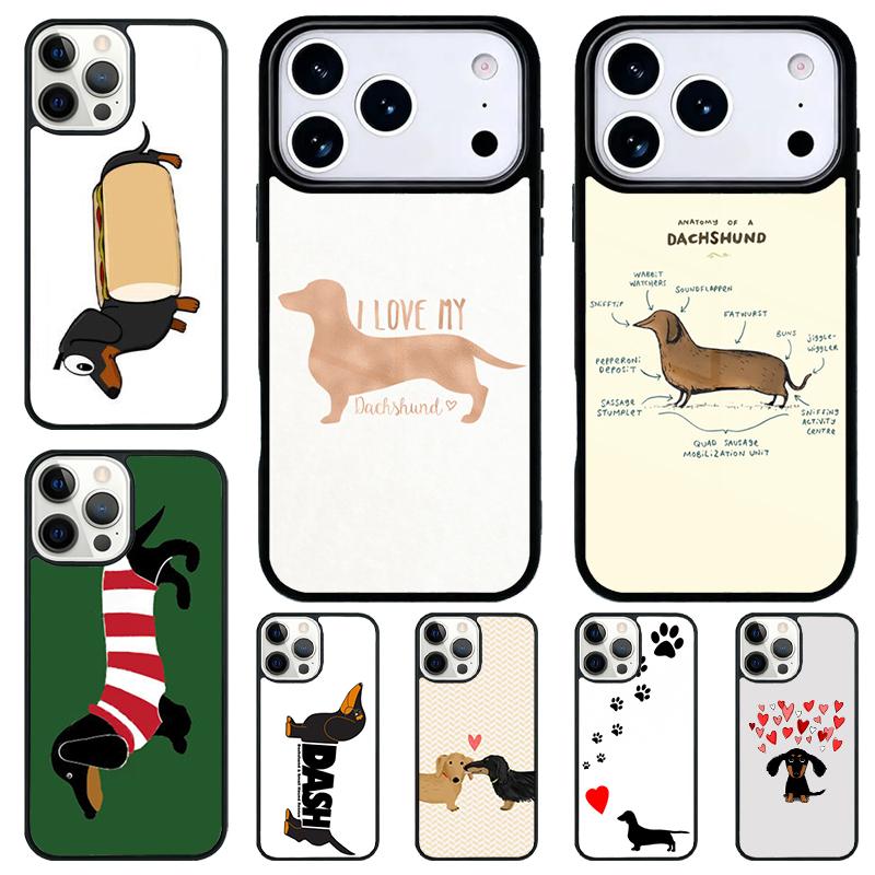 Anatomy Of a Dachshund Print Phone Case for iPhone 17 Air 16 15 11 12 14 13 Pro Max Shockproof Cover