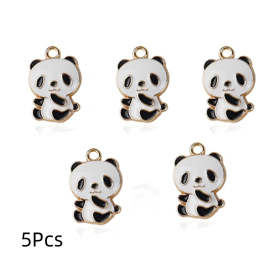 

5Pcs/Lot 22*14MM Black White Cartoon Panda Charms Diy Findings Keychain Bracelets Pendant For Earring Zircon Making Accessory