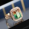 Classic Silver Color Finger Rings For Women Elegant Tourmaline Zircon Engagement Wedding Statement Gold Filled