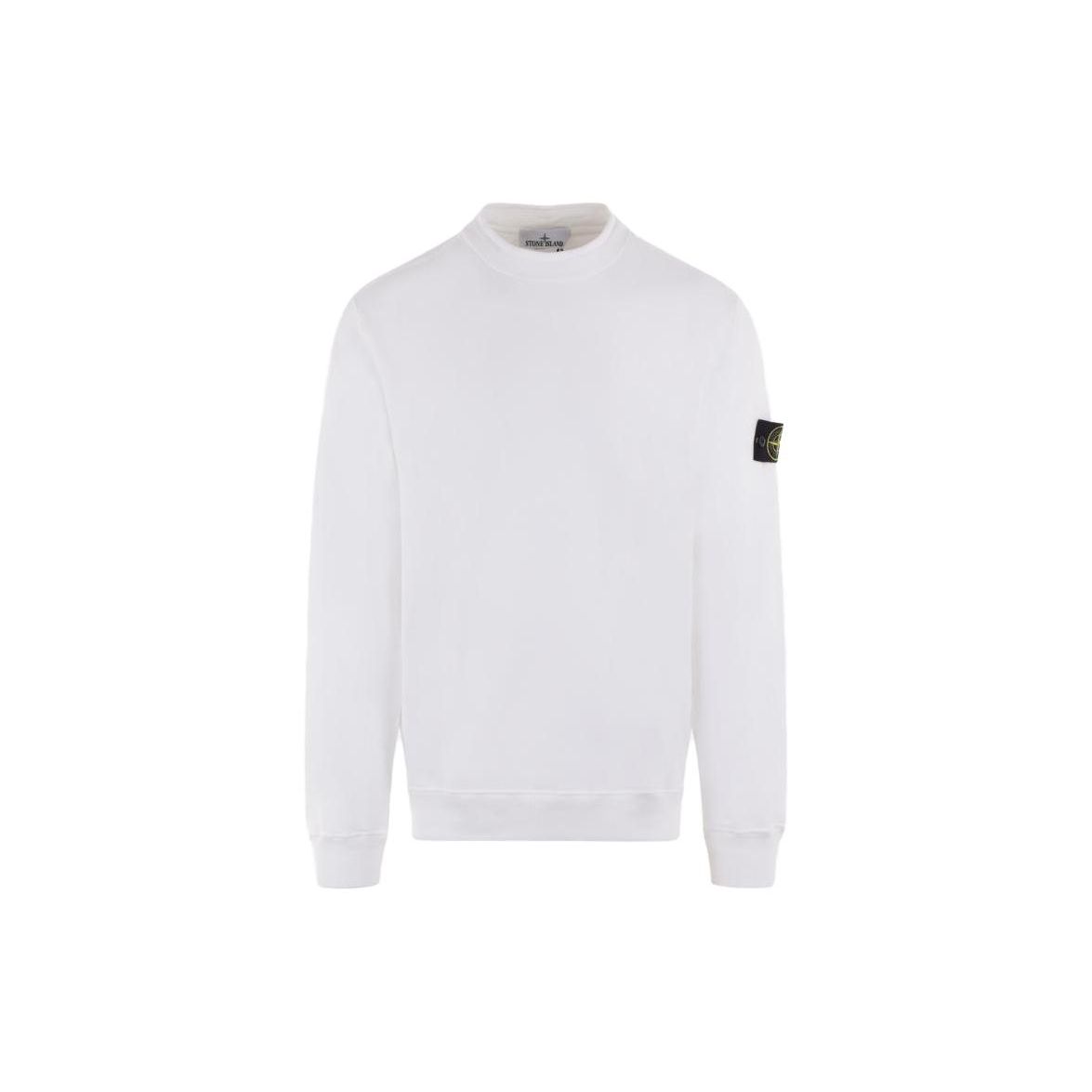 

STONE ISLAND Однотонный свитшот с круглым вырезом и длинными рукавами с нашивкой с логотипом Мужской свитшот Белый 791561352-V0001 XXL