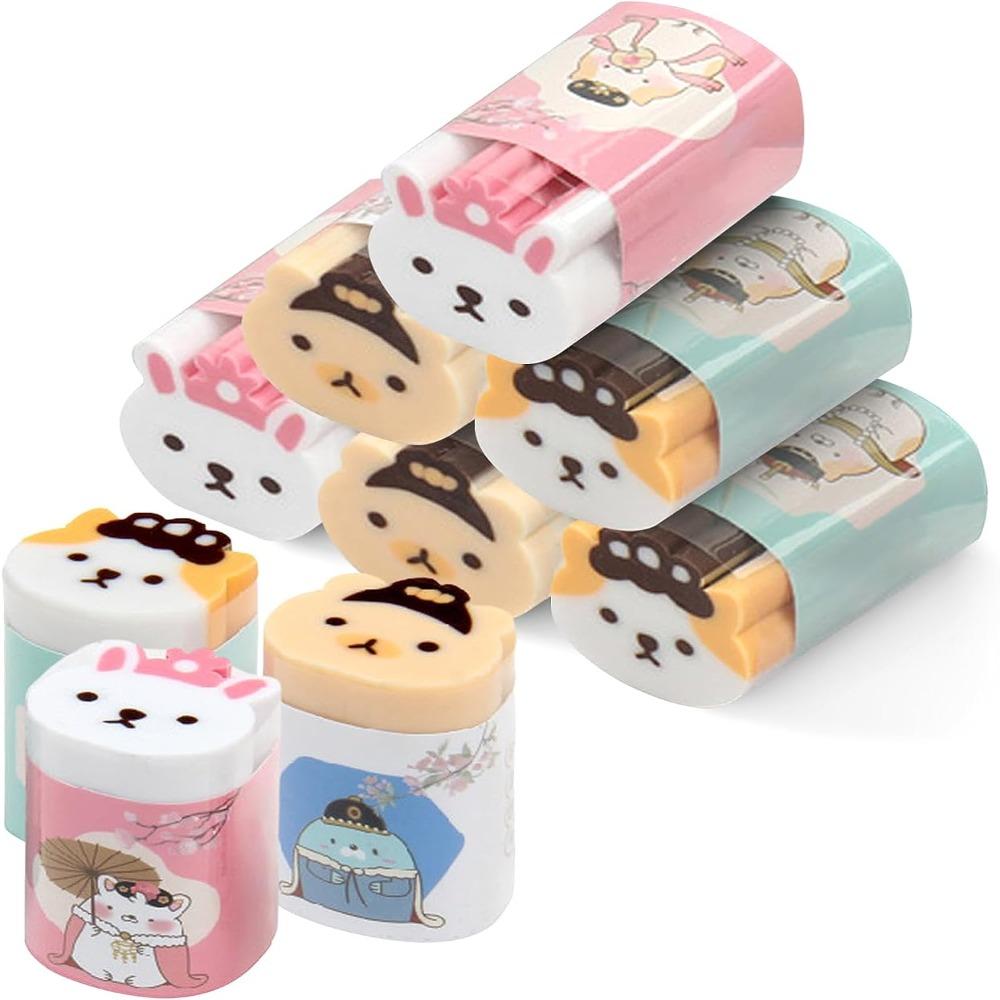 

6 шт., стандартные ластики для карандашей с животными, резиновый ластик, настольный компаньон, ластик для офиса служащего