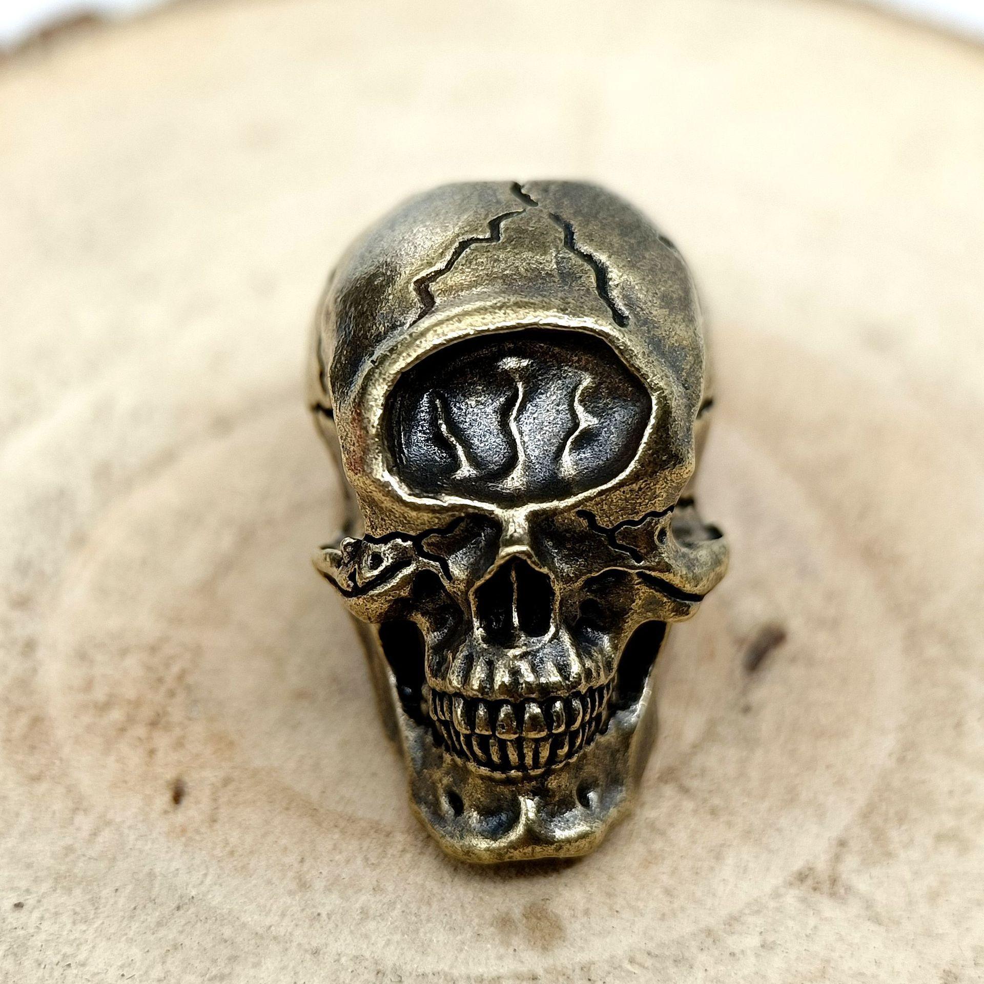 

Одноглазый Череп Голова Латунные Ножевые Бусины EDC DIY Плетеные Браслеты Шнурок Брелок Подвески Аксессуары Инструмент для улицы Подвески Шармы 1pc