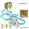Light Musical Electronic Climbing Stairs Toy Plastic Slide Track Coaster  Children Fun Toy