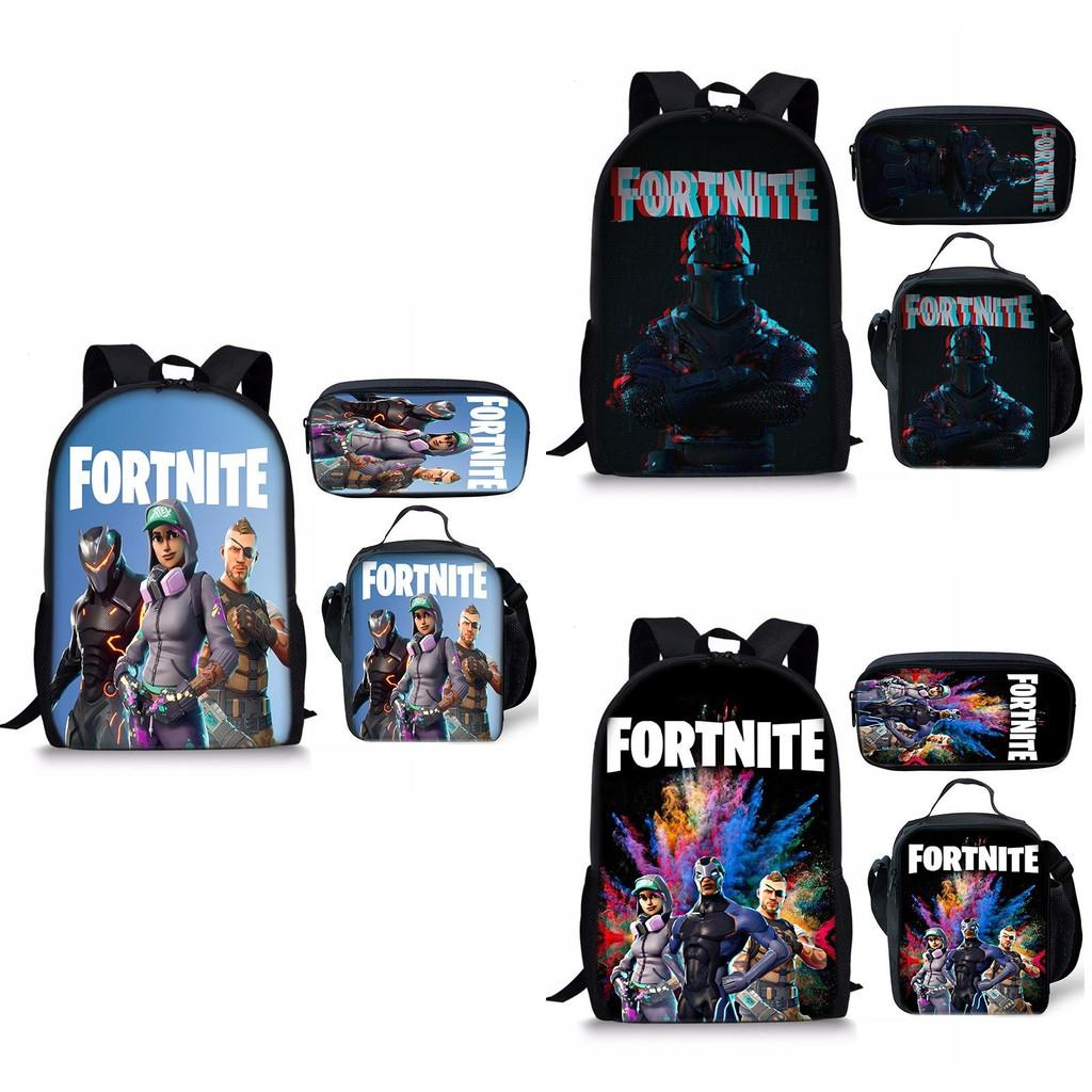 3pcs School Printing Bag Backpack Lunch Box Pencil Bag Gift Children