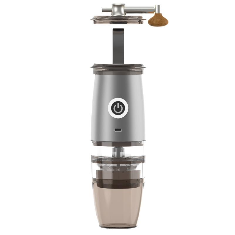 Mini Portable Burr Coffee Grinder Electric+Manual 2-in-1 Cafe Bean Grind Mill USB Rechargable with 5 Grind Settings