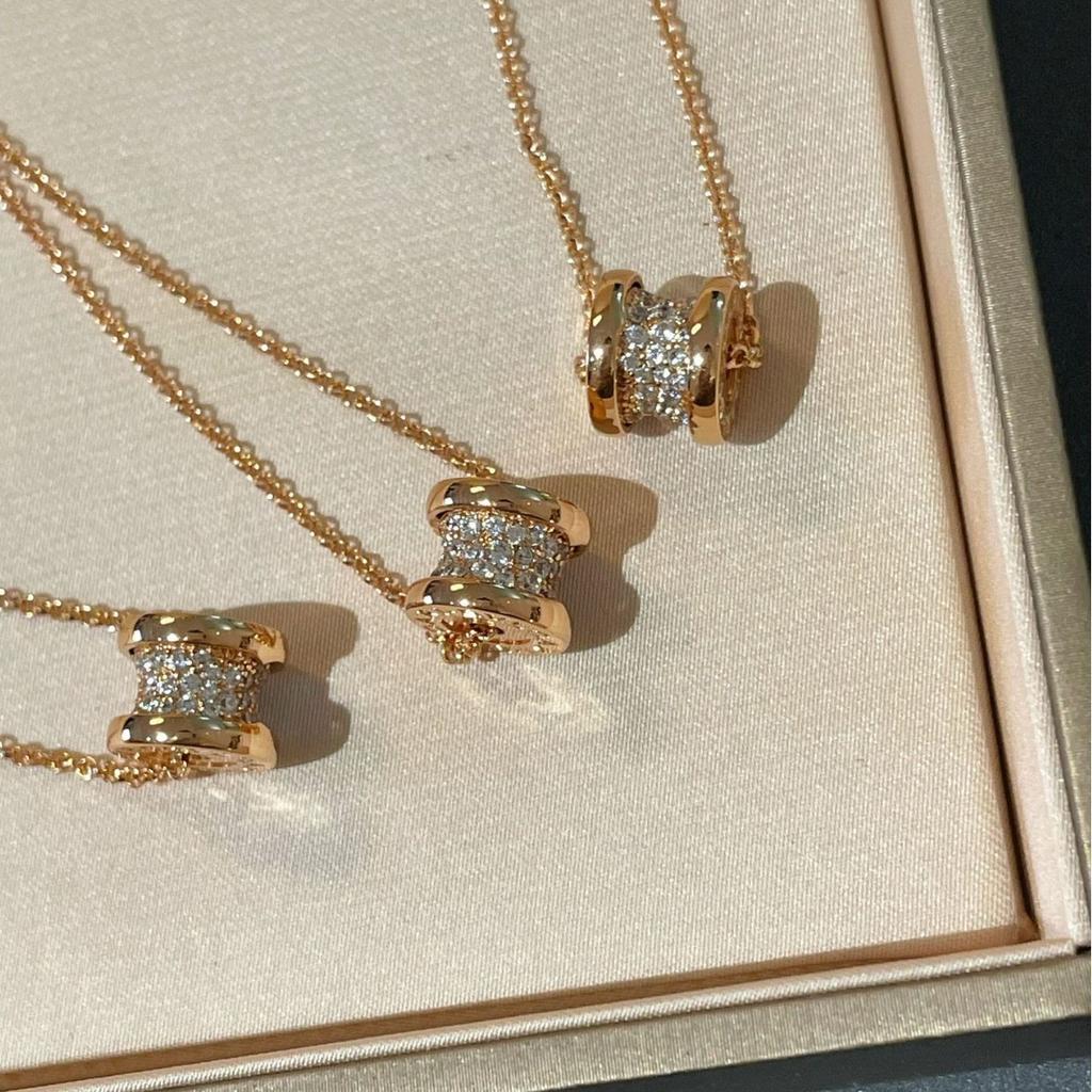 V Gold High Version CNC Engraved Button Head Small Waist with Diamonds Rose Gold Necklace Seiko Version Thick-plated 18K Gold