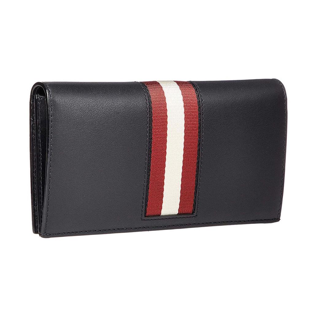 Bally Baliro Classic Blue And White Striped Leather Wallet Men Wallet Black Red 6231961