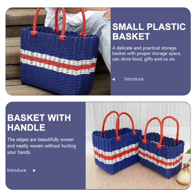 Wear Resistant PVC Woven Picnic Basket For Camping Outdoor Gatherings And Beach Parties With Large Capacity