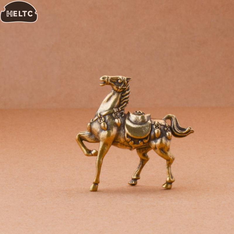 16Stylws Brass War Horse Small Ornament Home Desktop Decoration Retro Pure Copper Horse Crafts CopperFigurine Enthusiast Collect