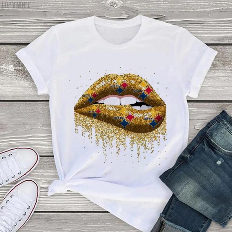 Shut Up Lips Harajuku Funny Printed Women T Shirt Girl O Neck Aesthetics Print Casual Short