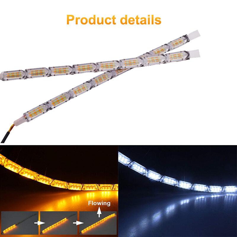 1pair Led Strip Light Car Flowing DRL LED Daytime Running Light Sequential Flexible LED Turn Signal for Car Driving Light