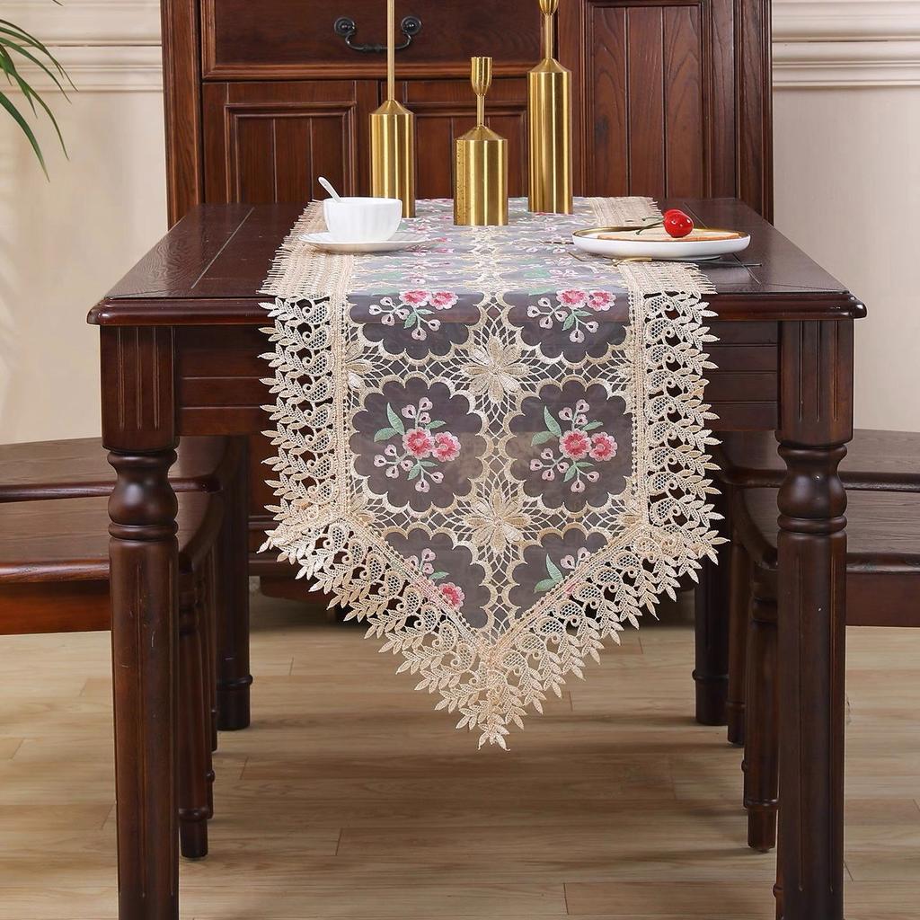 Krajkový gázový běhoun na stůl - Ideální pro domácí dekoraci, restaurace, kuchyně, venkovní pikniky a svatební party výzdobu