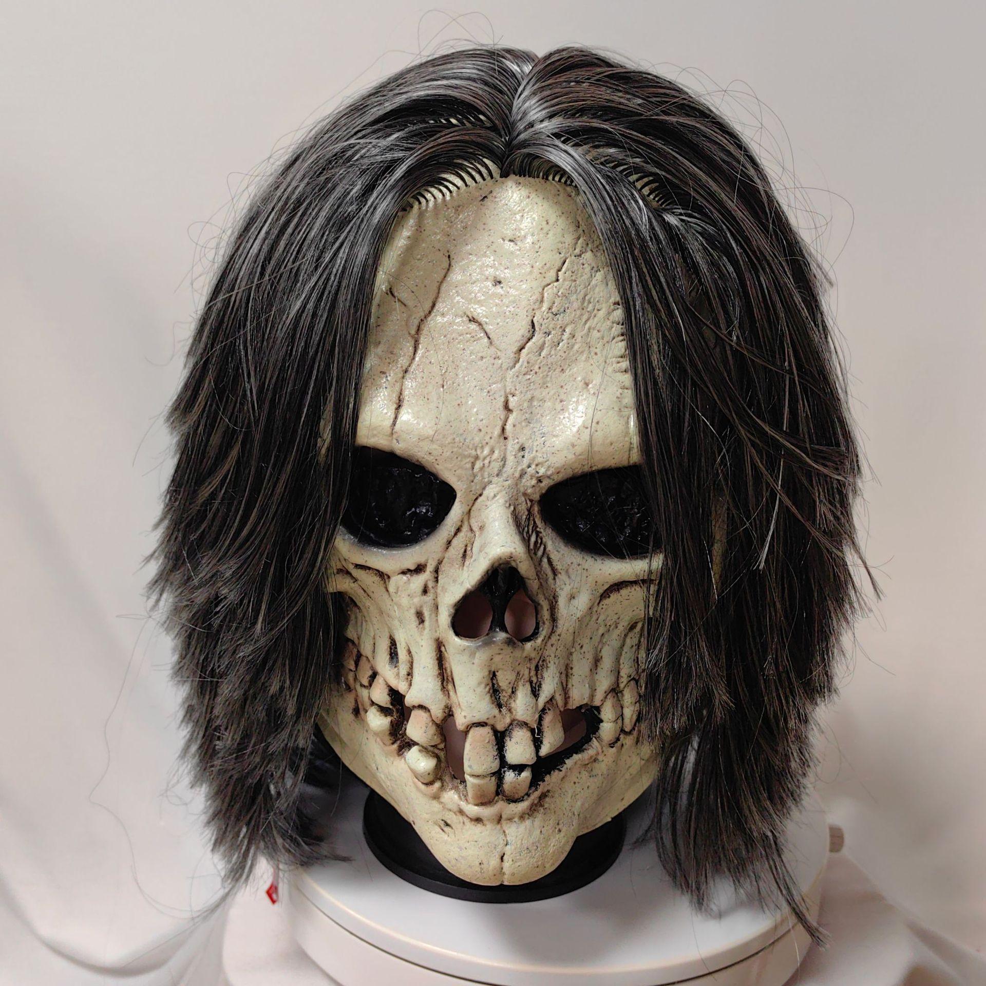 

New skull mask for Halloween, beige skull hood for role-playing in escape rooms