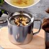 Nerezový hrnec na olej s filtrem Nádoba na filtrování tuku Držák na olivové máslo Scedník na slaninu
