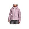 Under Armour Solid Color Logo Zip Hooded Down Jacket Women Outerwear Pink 1375442-694