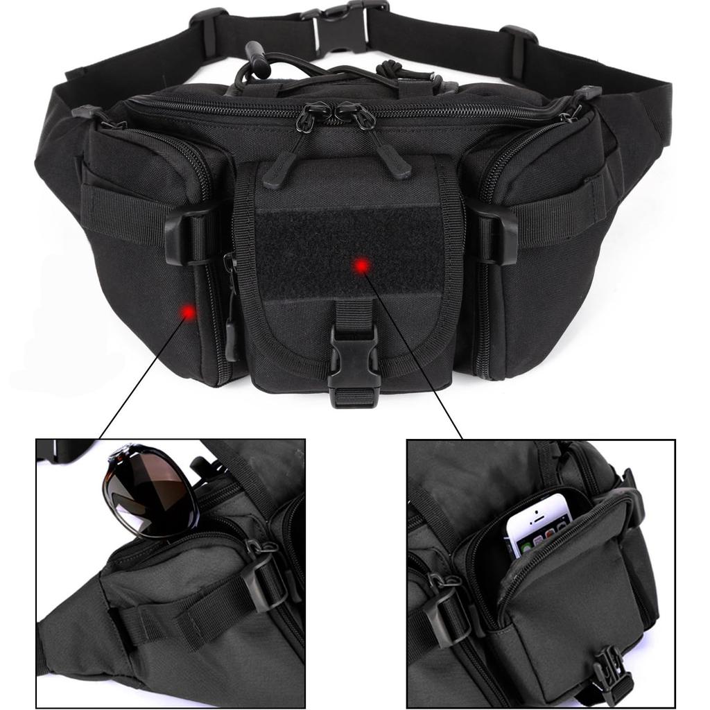 Military Tactical Waist Pack for Men Durable Fanny Pack for Cycling Camping Hiking Hunting Fishing