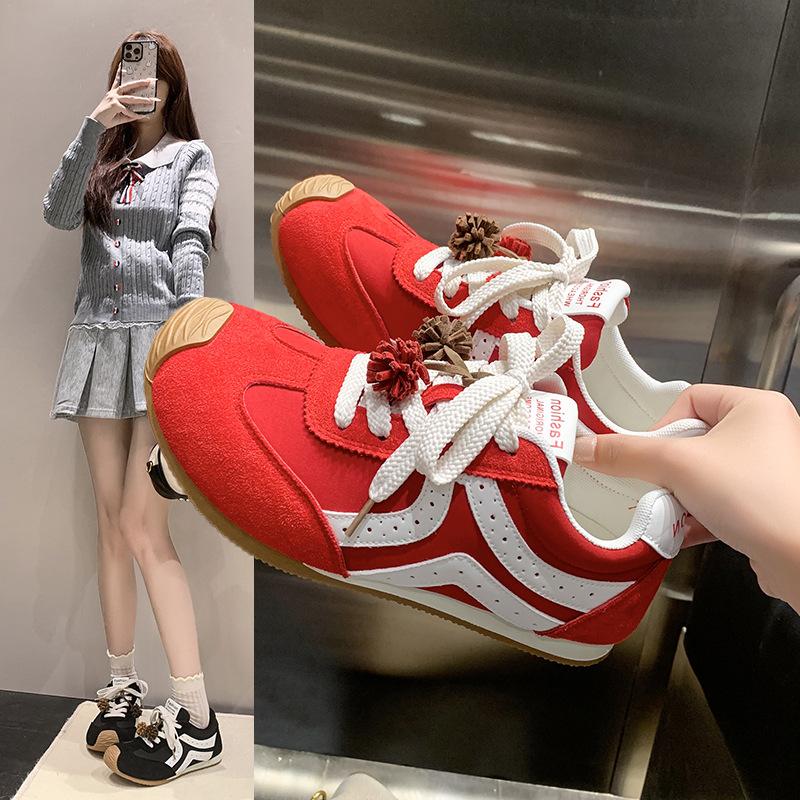 Popular color matching retro German training shoes women's 2025 autumn new fashionable versatile non-slip soft-soled casual sports shoes women