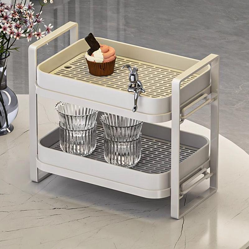 Double-Layer Desktop Tea Set & Cup Draining Rack
