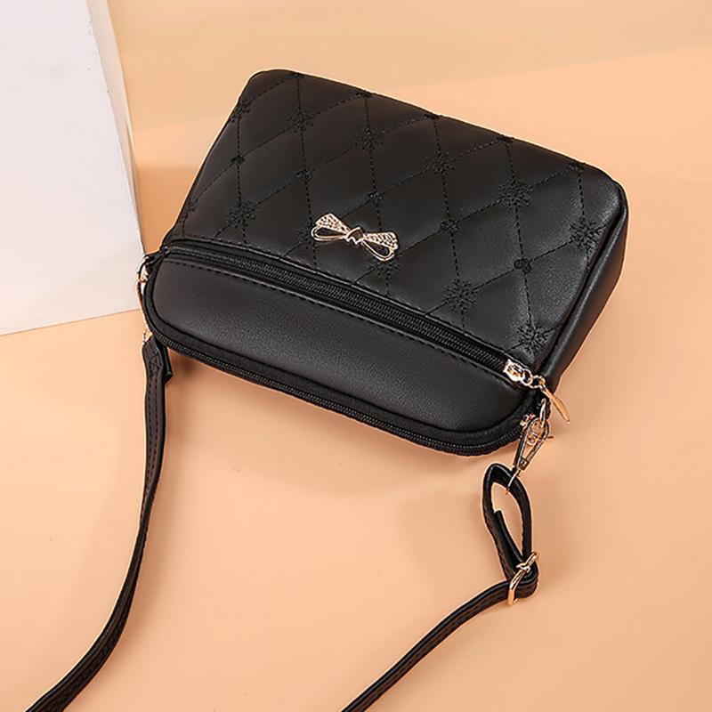 Neue Ankunft Einfache Schulter Taschen für Frauen Stickerei Herz Crossbody Geldbörse Weiblichen Leder Schwarz Handtasche Kleine Umhängetasche