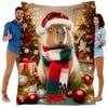 Christmas Capybara Blanket Santa Hat Scarf Print Soft Cozy Sofa Bed Blanket Warm Holiday Home Decor Blanket for Animal Lovers