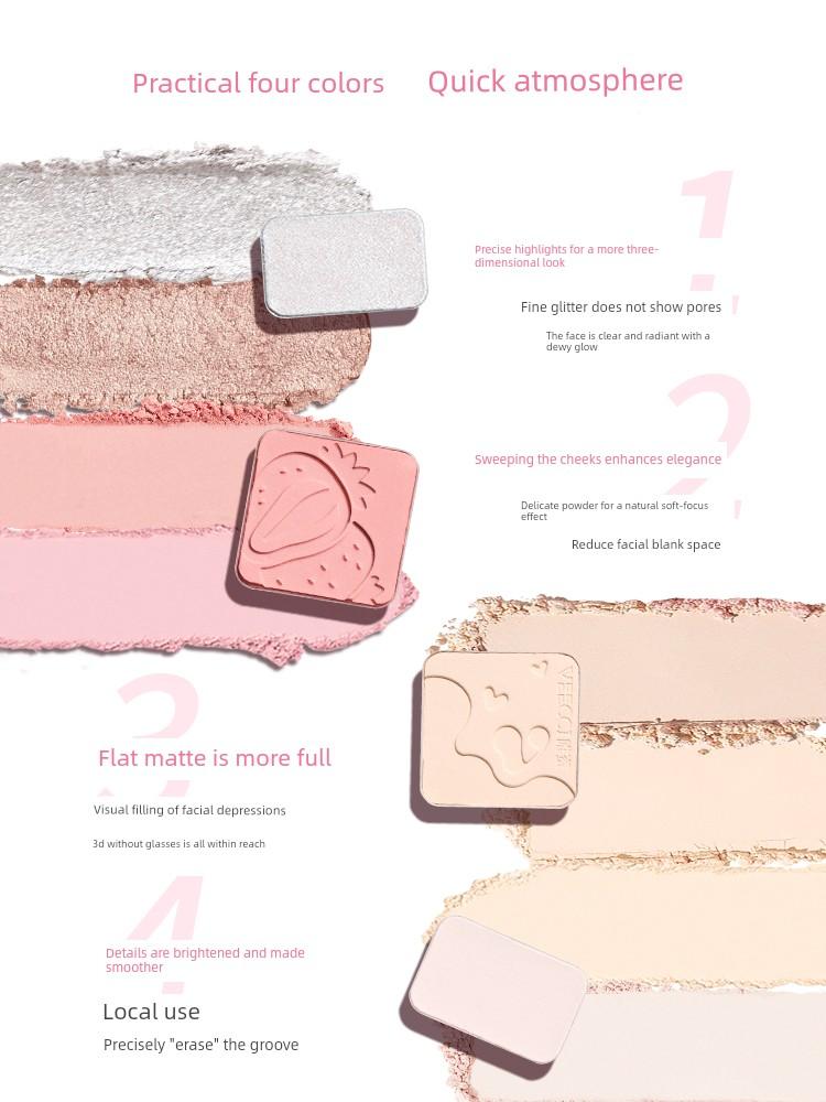 Veecci Highlighter and Contouring All-In-One Palette Matte Blush Face Shadow Nose Shadow Contouring Comprehensive Facial Makeup