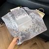 Simulated silk women's small square scarf, Korean cashew nut leopard print small silk scarf, headscarf, four-season scarf, professional scarf.
