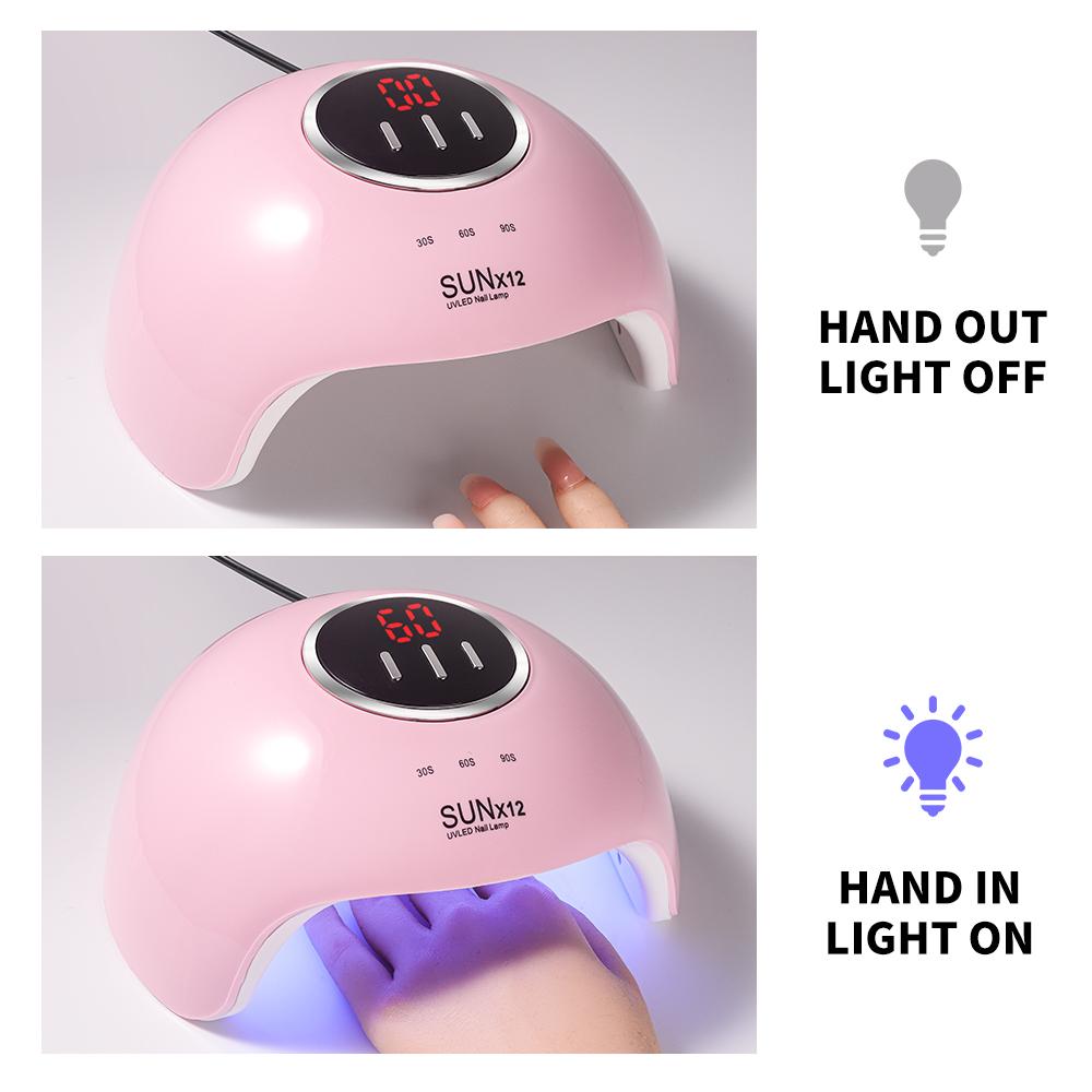 SUNX12 Professionelle Nageltrocknermaschine 18 LED UV-Lampe zum Aushärten aller trocknenden Nägel Gel-Politur USB Maniküre Salon Ausrüstung Werkzeuge