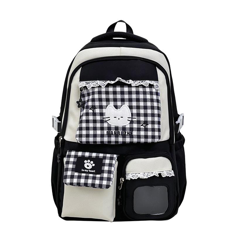 Schoolbag wholesale girl high value college wind backpack casual large capacity backpack junior high school girl high school student schoolbag