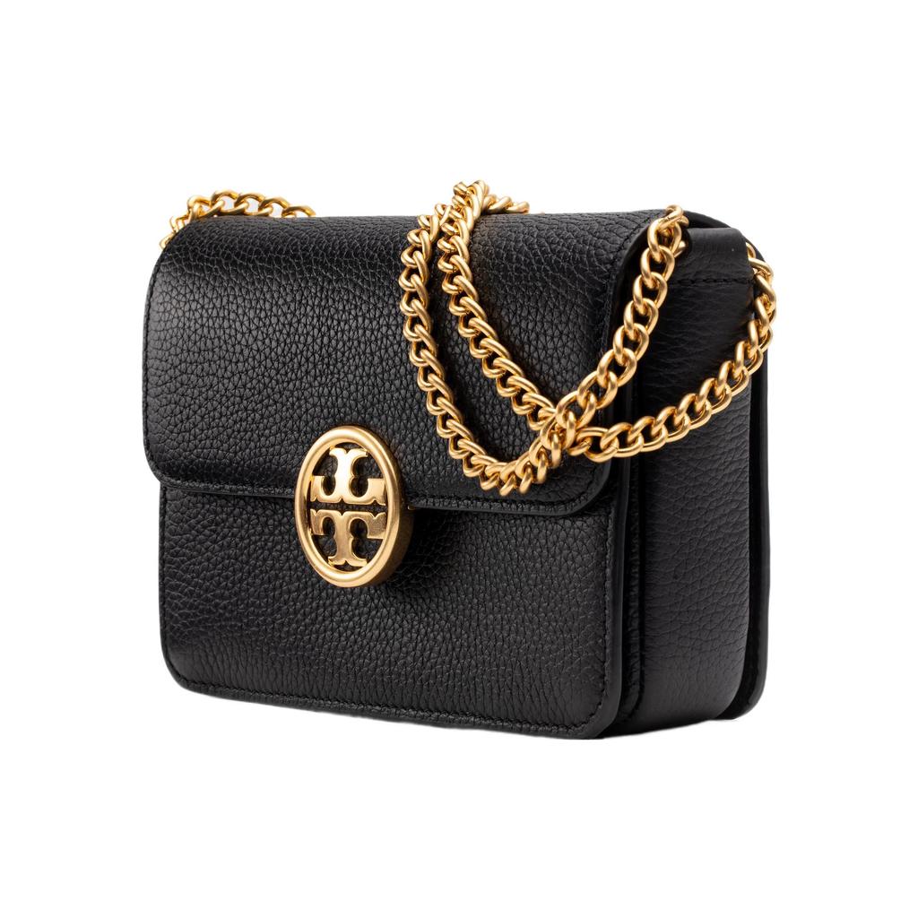 Tory Burch Olivia Flap Pebbled Leather Chain Shoulder Bag Mini Women Shoulder Bag Black 141659-001
