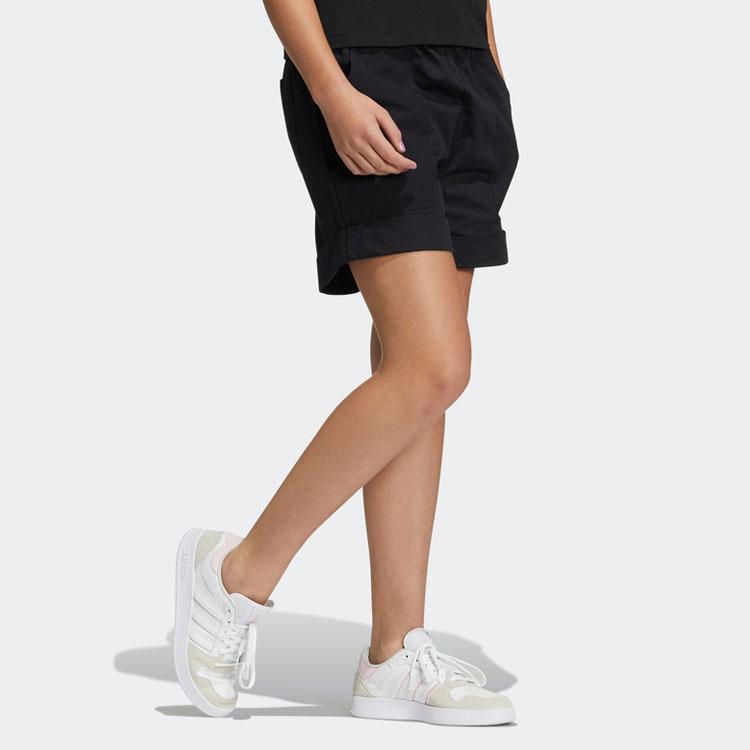 Adidas Neo Solid Color Elastic Waistband Sports Casual Shorts Women Bottoms Black HF7272