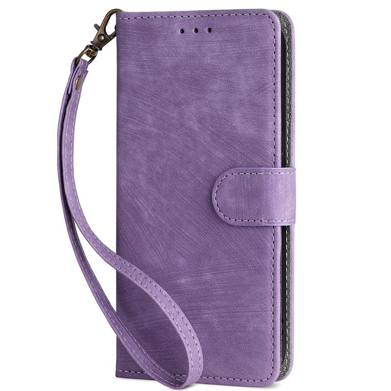 Compatible Nokia C02 Leather Case: Flip Stand with Card Slot & Magnetic Lanyard
