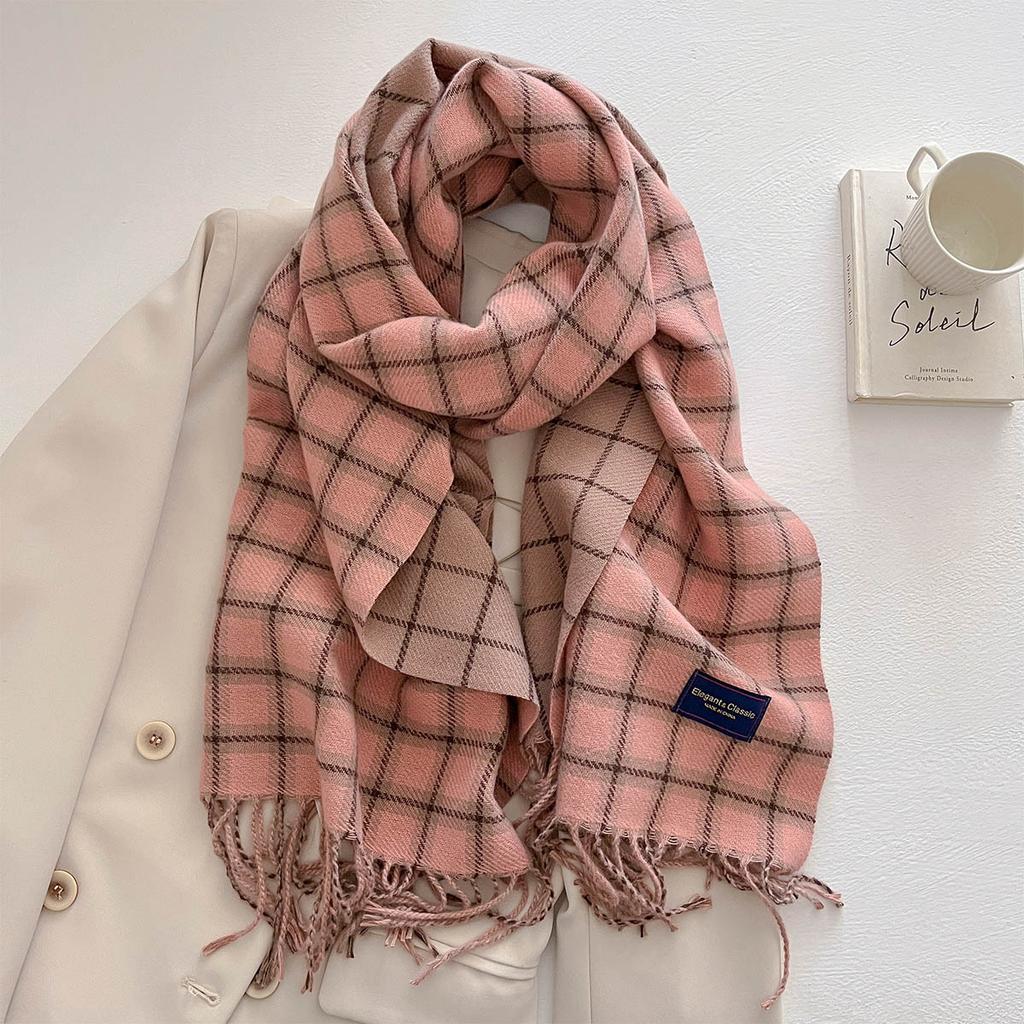 50*200CM Thickened Warm Scarf For Women Long Tassel Pashmina Shawl Faux Cashmere Warps Autumn Winter Warm Blanket For Men